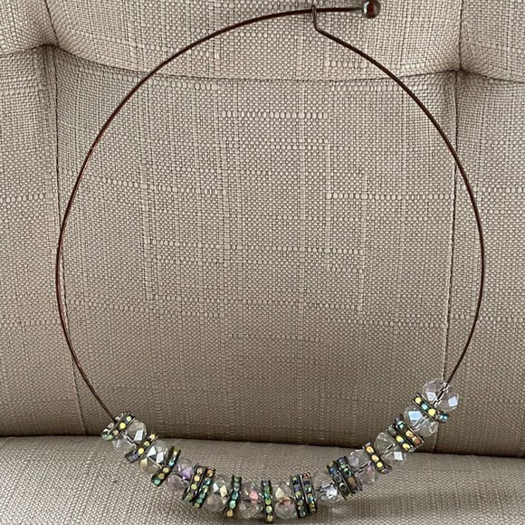 Women Necklace Choker Brown Tone Multi Clear Crystal Fashion Jewelry - Picture 8 of 10